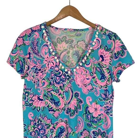 Lilly Pulitzer Etta dress in Blue Horizon Jungle Sunrise - Picture 3 of 16